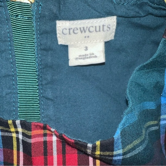 Crewcuts outlet Multicolor Plaid ruffled holiday Dress Sz 3 - Picture 3 of 3